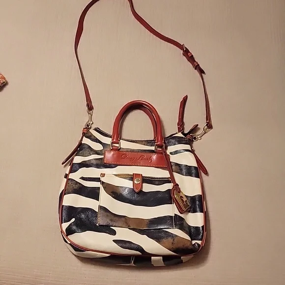 Dooney & Bourke Zebra Print Crossbody Bag with Red Accents - Picture 8 of 11